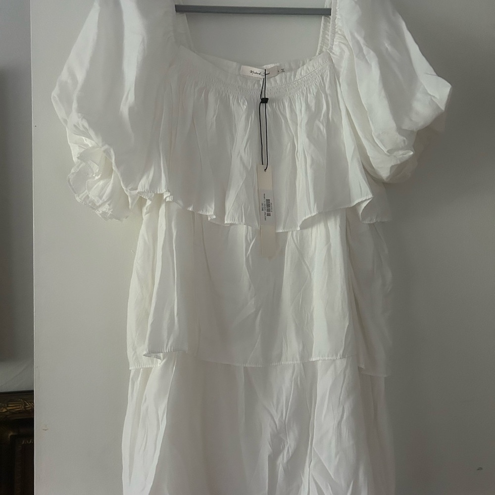Mustard Seed White Long Sleeve Dress